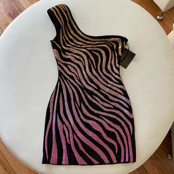 Retrofête for Revolve Fully Beaded One Shoulder Cocktail Dress - Picture 5 of 10